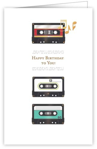 Musik ECO-Doppelkarte Geburtstag, Kassetten HAPPY BIRTHDAY TO YOU!