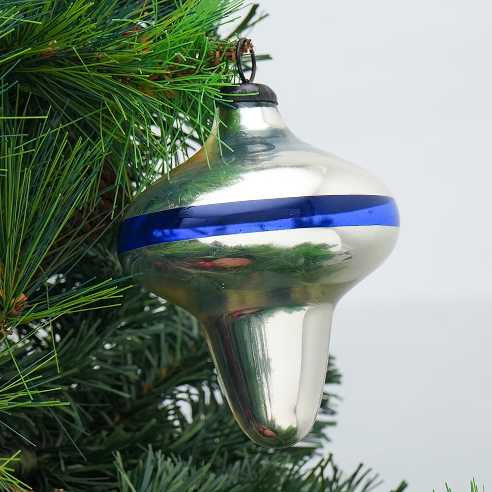Weihnachts-Ornament "1 across" Silber-Blau