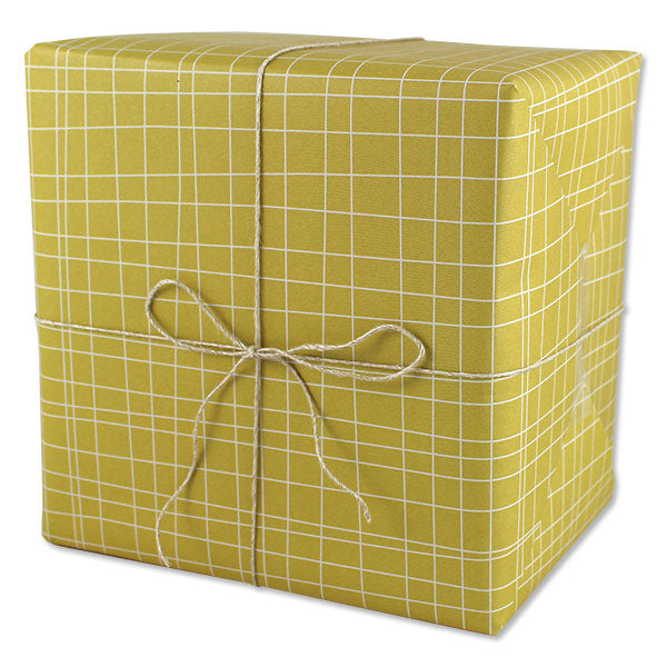 Geschenkpapier mustard mit feinen hellen Linien