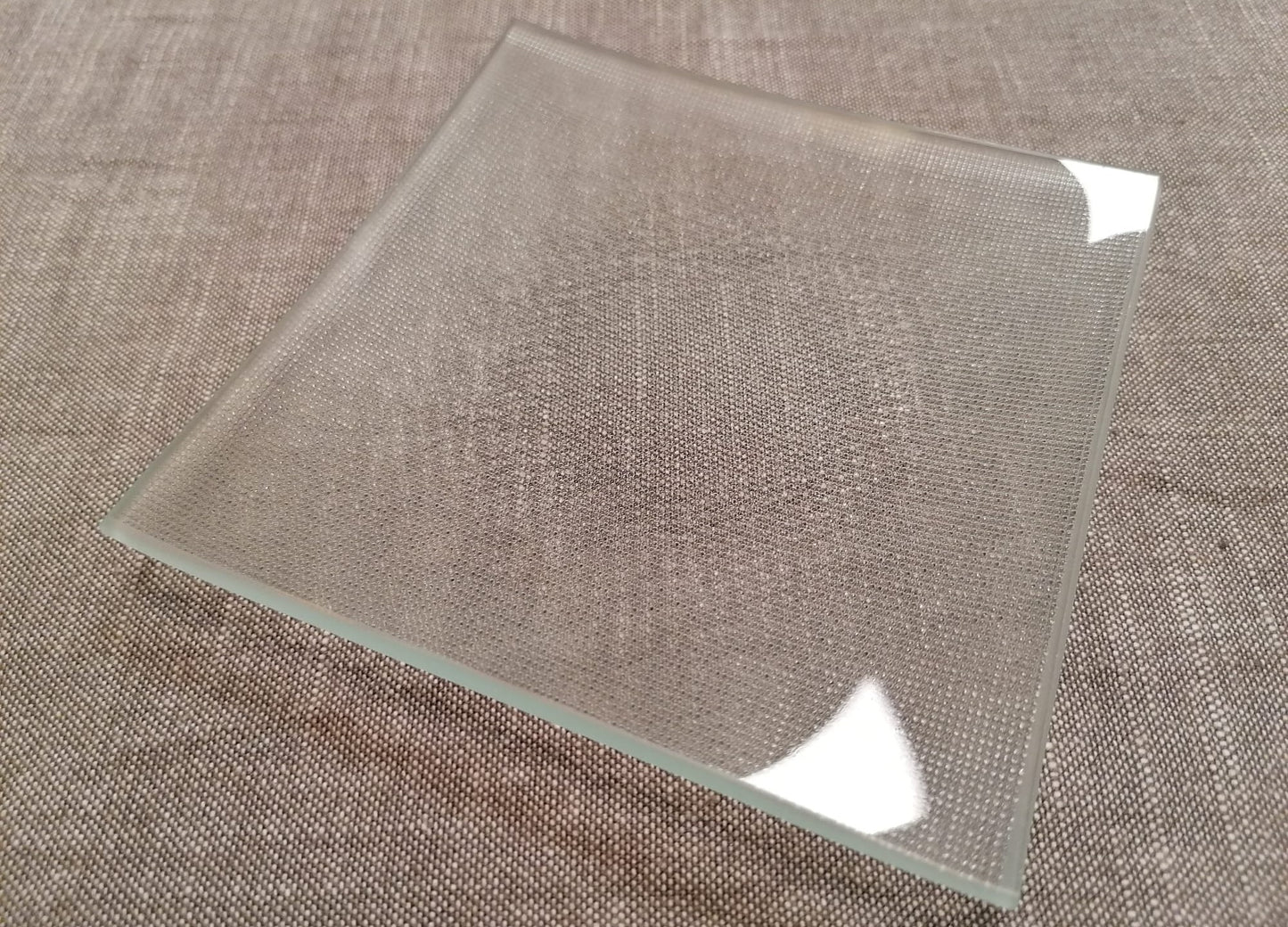 Glas-Kerzenteller 12 x 12 cm, Design Sand