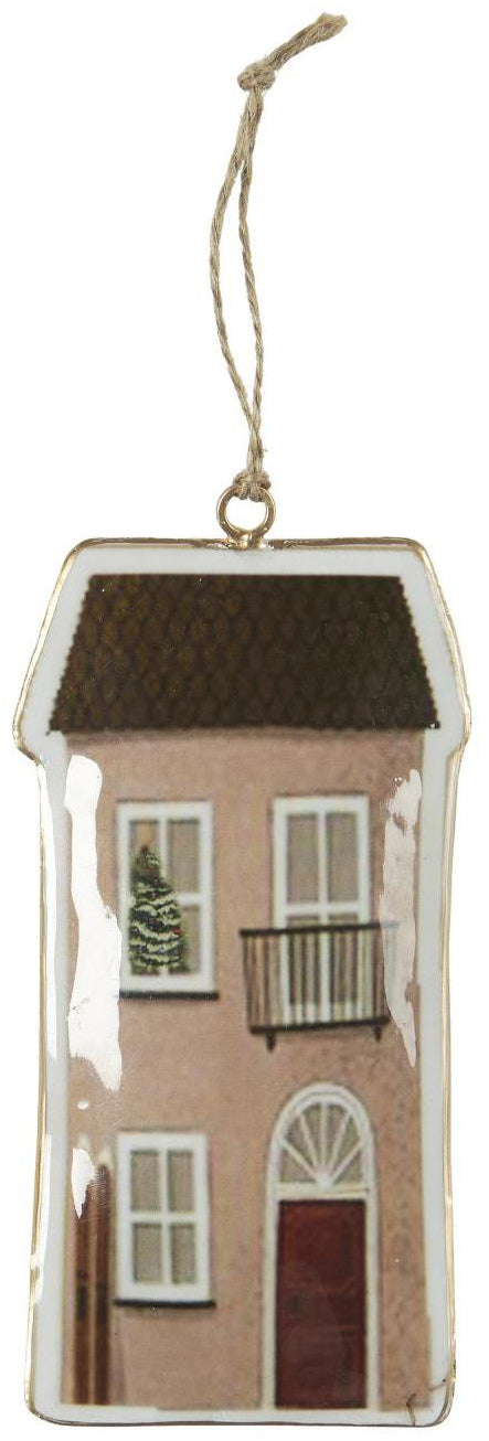 Weihnachtsanhänger Haus mit französischem Balkon