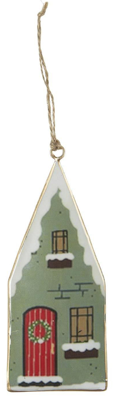 Weihnachtsanhänger Haus grün