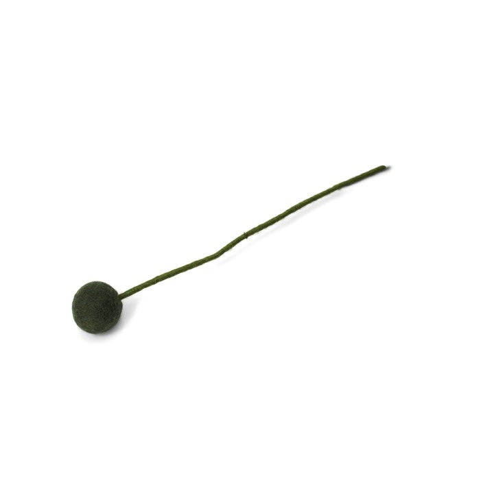 Wollfilz-Kugelblume piniengrün D 3,5 cm, H 32 cm