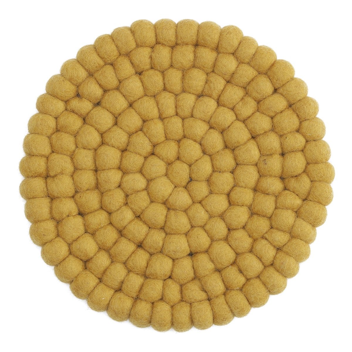 Kugel-Untersetzer Wollfilz ocker, D 20 cm, St 2 cm