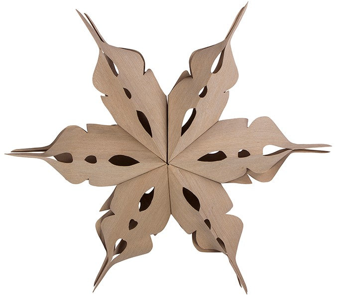 Holzfurnier-Stern zum Hängen, D 70 cm, T 21 cm, 3 D, leicht
