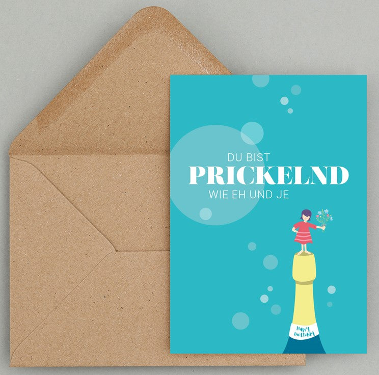Geburtstag Doppelkarte Du bist prickelnd