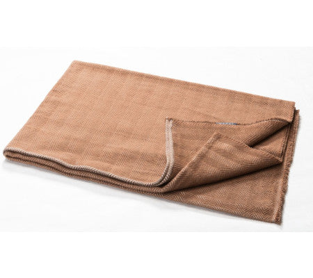 Plaid schokobraun m. Fischgrätprägung