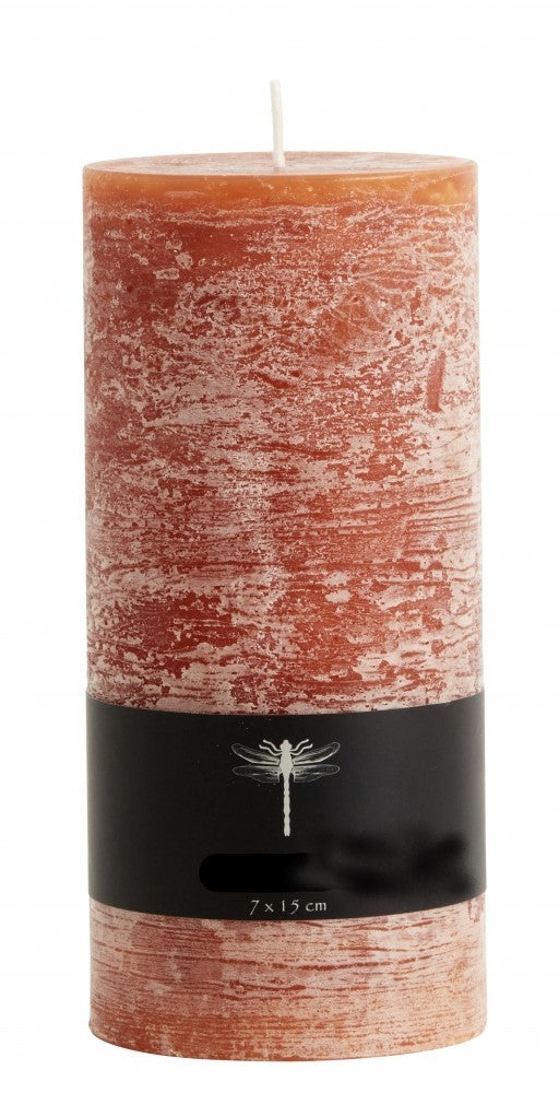 Zylinder-Kerze D 7 cm, H 15 cm, terrac., brennt 72 Std., 97% Paraffin, 3 % pfl. Wax