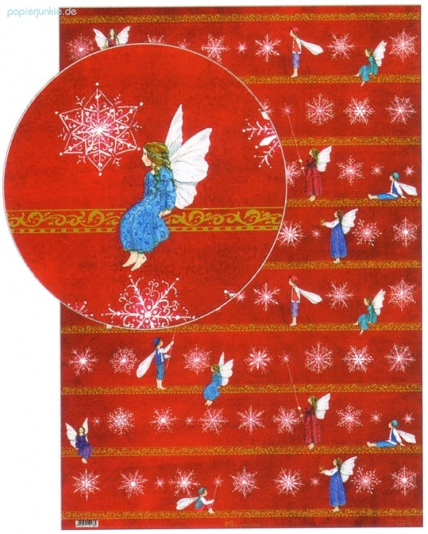 Weihnachts-Geschenkpapier Weihnachtselfen, 48,5 x 68 cm