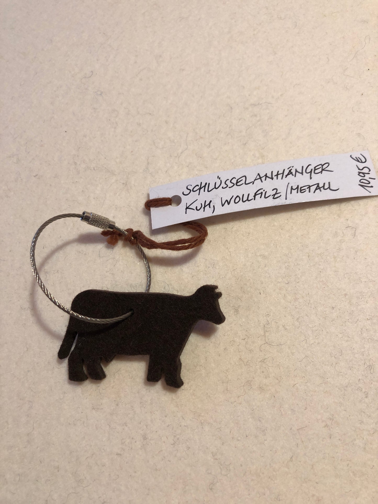 "Muuh" Wollfilz-Schlüsselanhänger Kuh, anthrazit