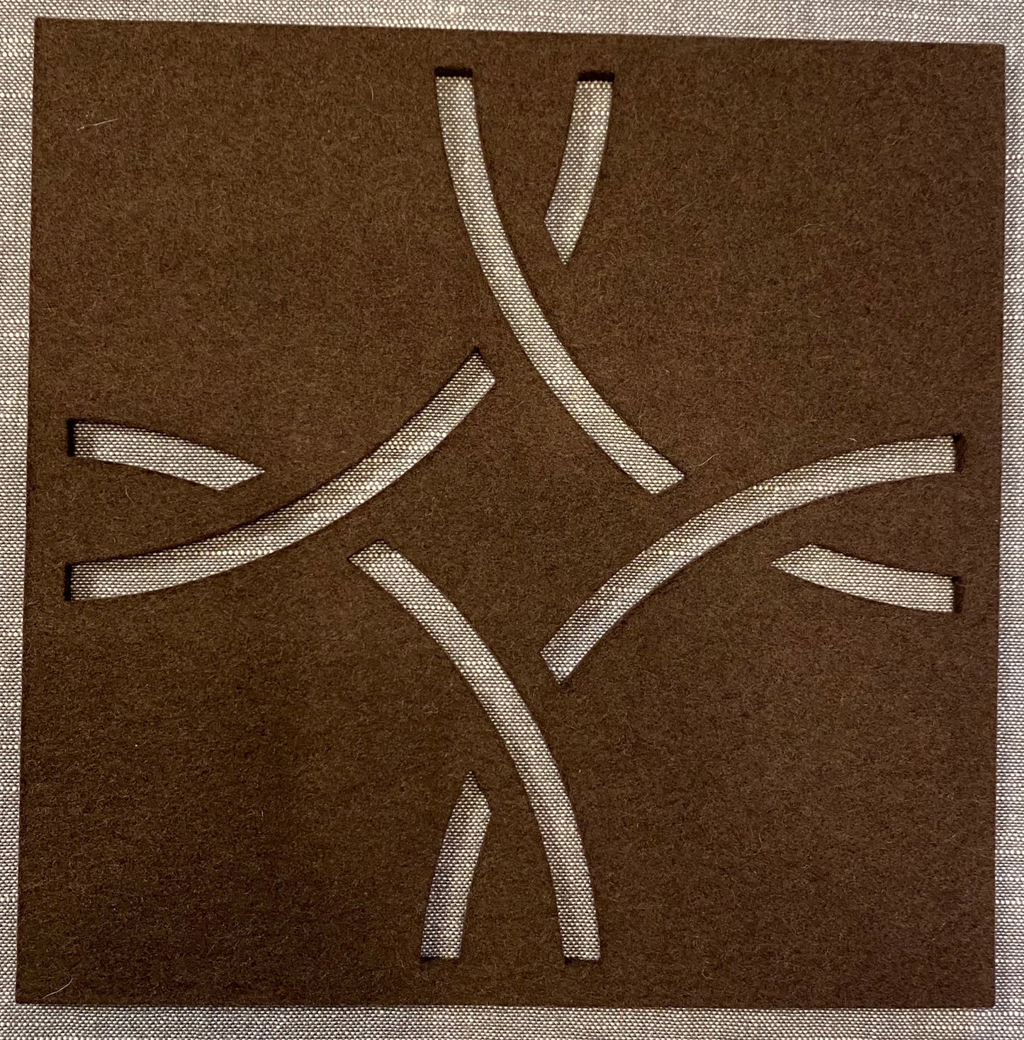 Wollfilz-Unterlage Ornament 20 x 20 cm 27 Schoko