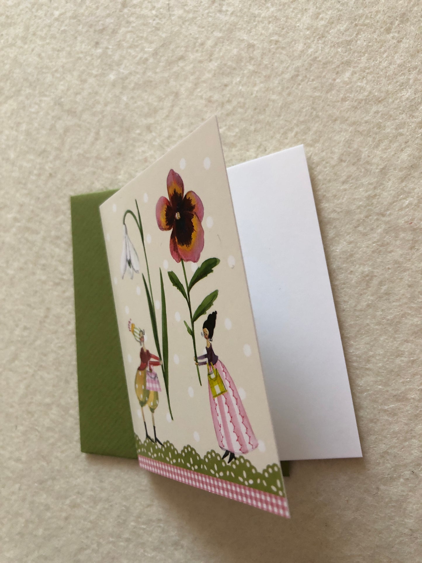 Mini-Doppelkarte 2 Blumenfrauen