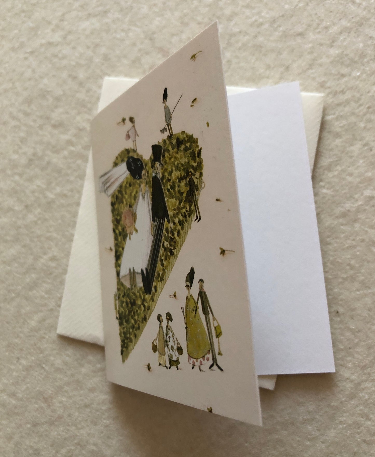 Mini-Doppelkarte Hochzeitspaar auf Herzwiese