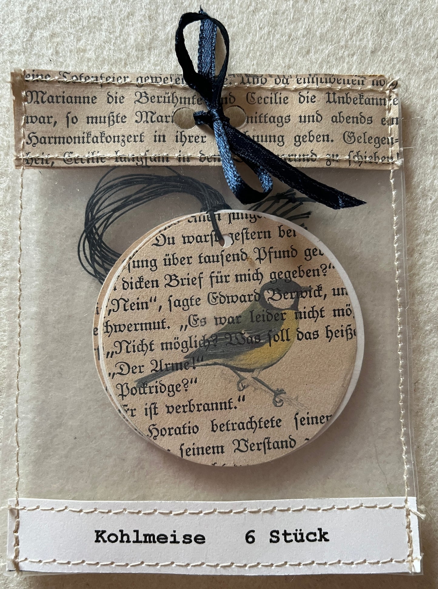 Birdy 6er Set Duo-Geschenkanhänger Kohlmeise