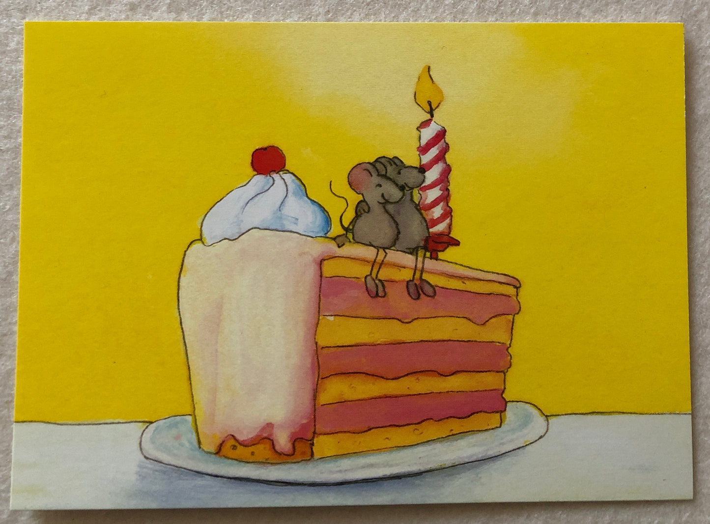 Maus Postkarte Mäusegeburtstag