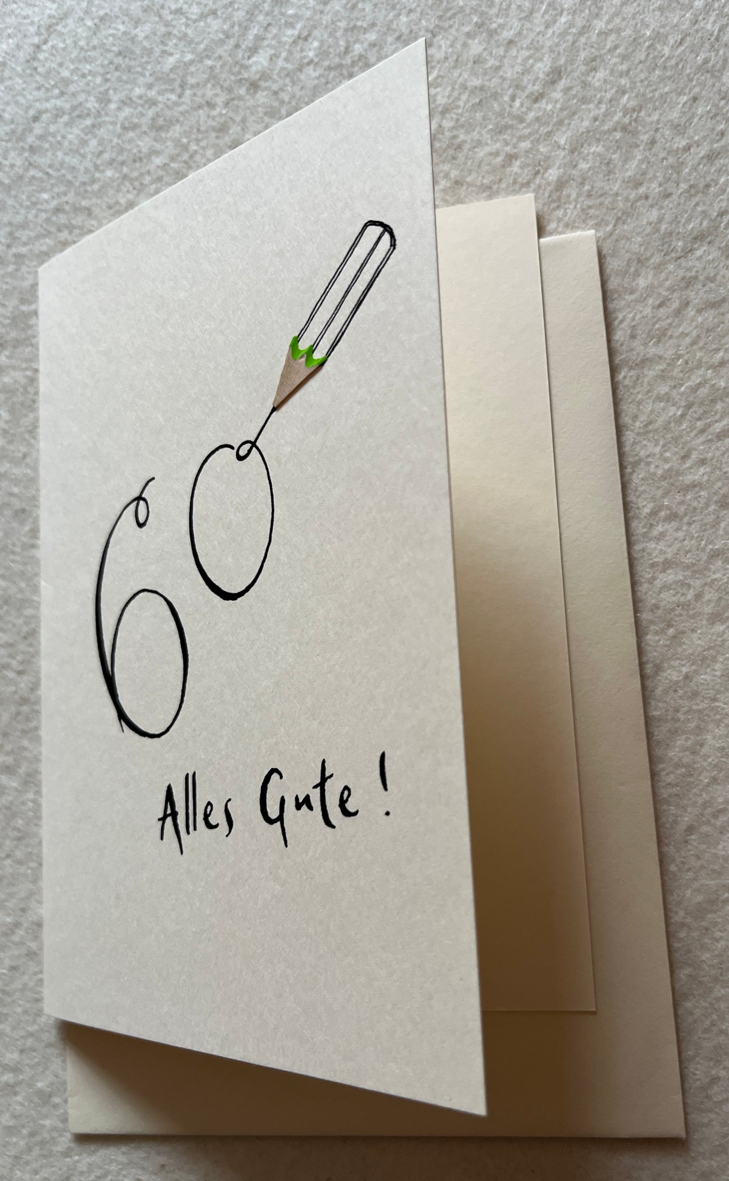 Buntstiftspan-Doppelkarte Buntstift 60 - Alles Gute!
