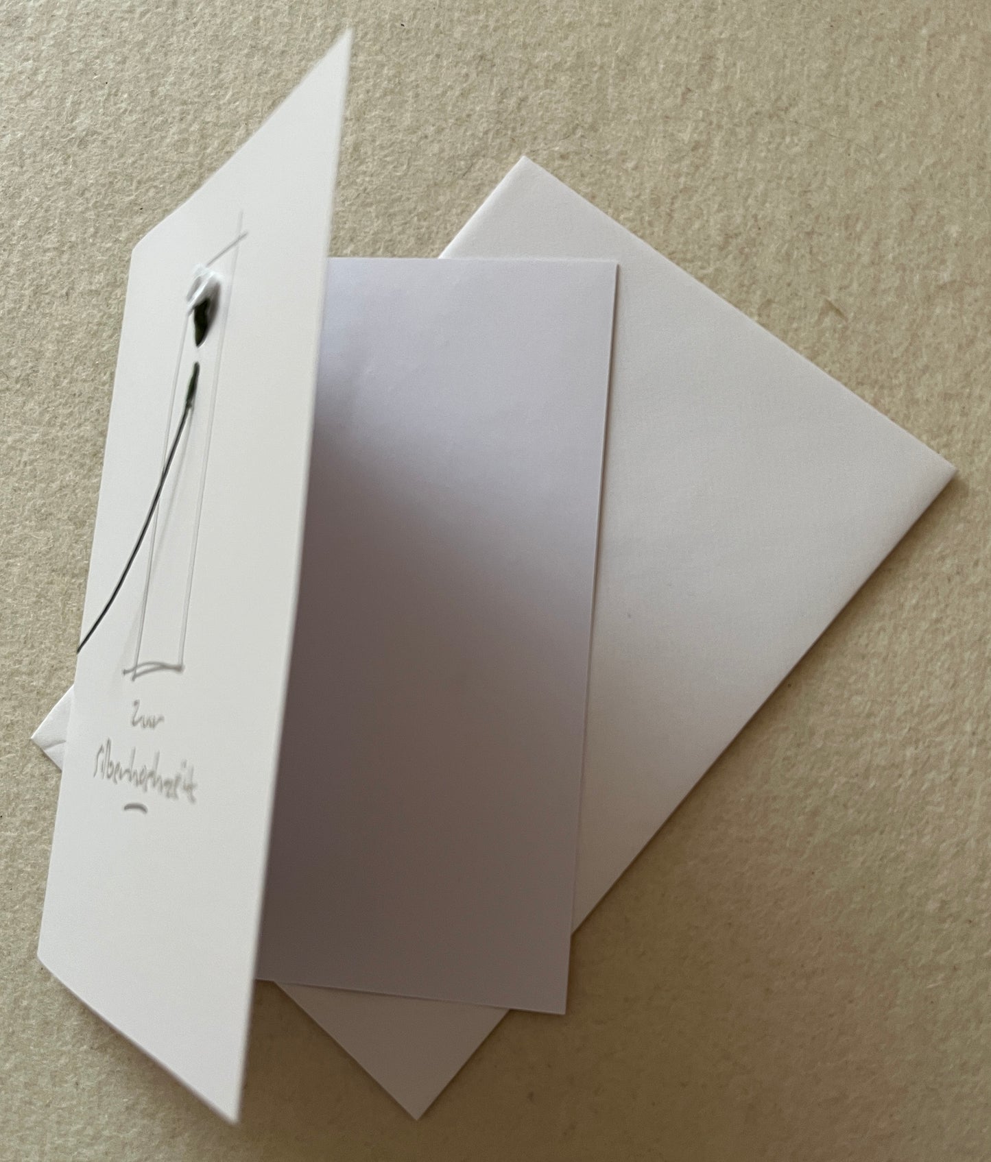 Doppelkarte Zur Silberhochzeit, weiße Rose