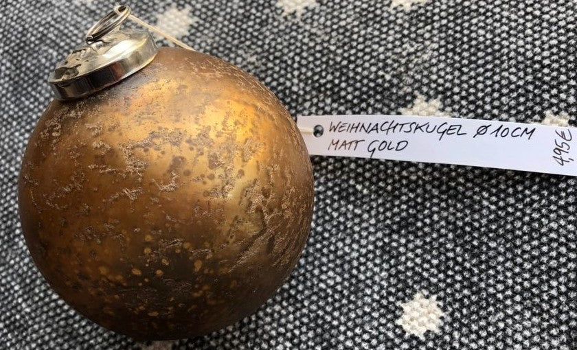 Glas-Kugel D 10 cm matt gold