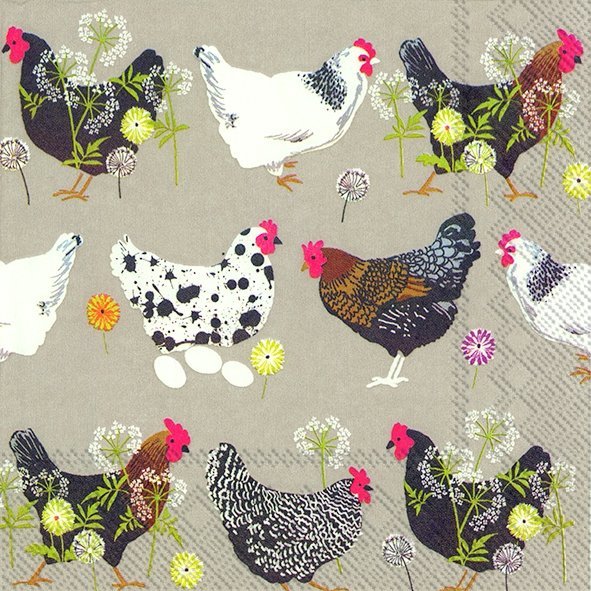 Birdy Federvieh Papierservietten Hühner