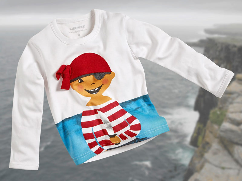 Pirat Langarm - T-Shirt Größe 128