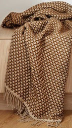 Wolldecke braun Waffelmuster