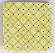 Marokkanische Untersetzer, 9,5 x 9,5 x 1 cm, Limegrün