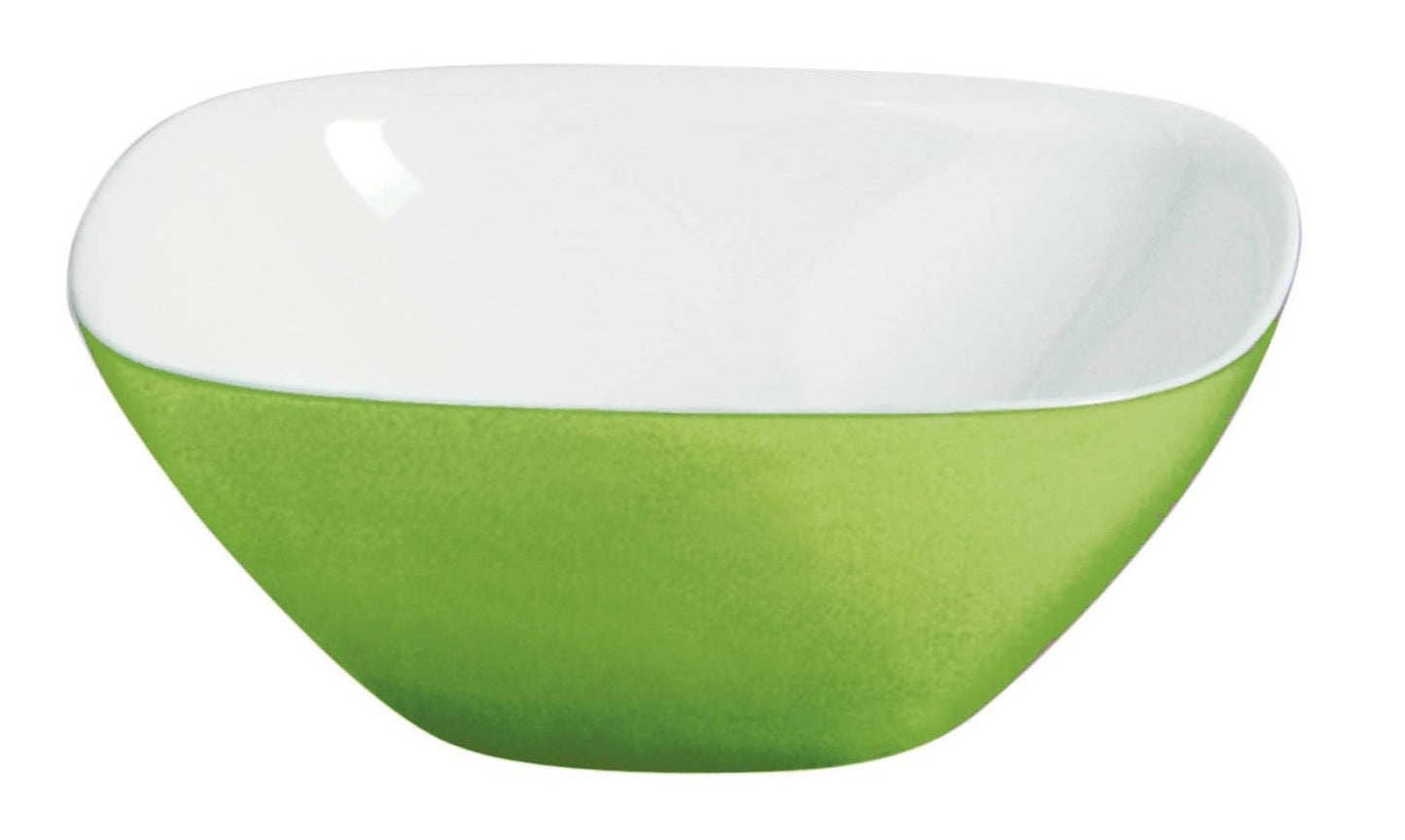 Melamin-Salatschale apfelgrün-weiß, B 25 cm, T 25 cm, H 10 cm