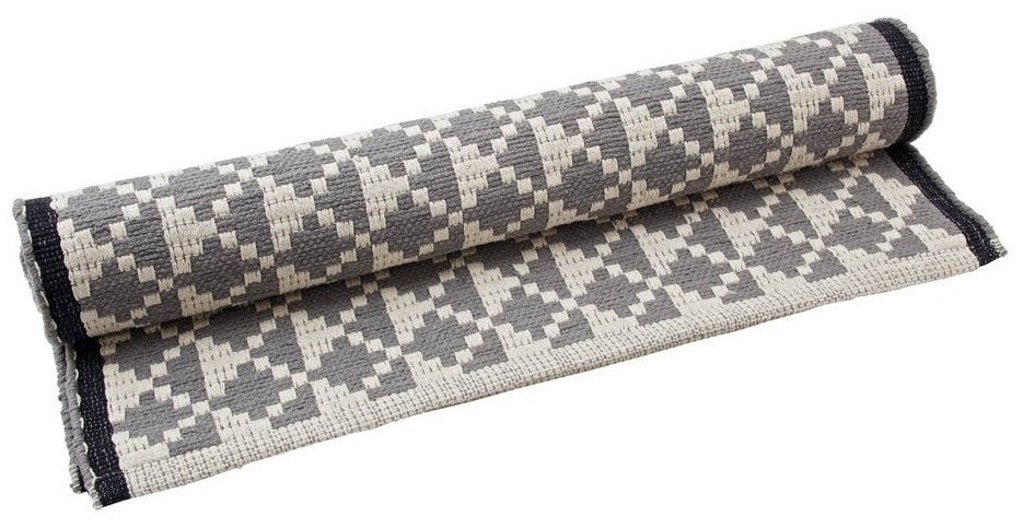 Pattern Teppichläufer grafisch gemustert grau-weiß