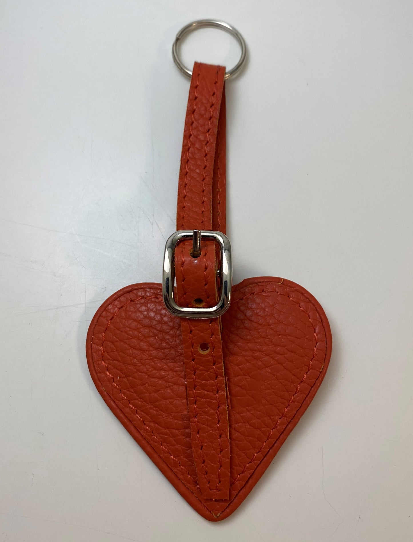 Herz Schlüsselanhänger Leder orange