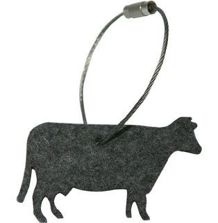 "Muuh" Wollfilz-Schlüsselanhänger Kuh, anthrazit