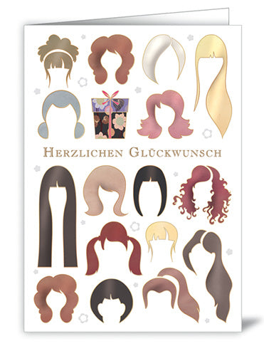 Doppelkarte Damenfrisuren Herzlichen Glückwunsch