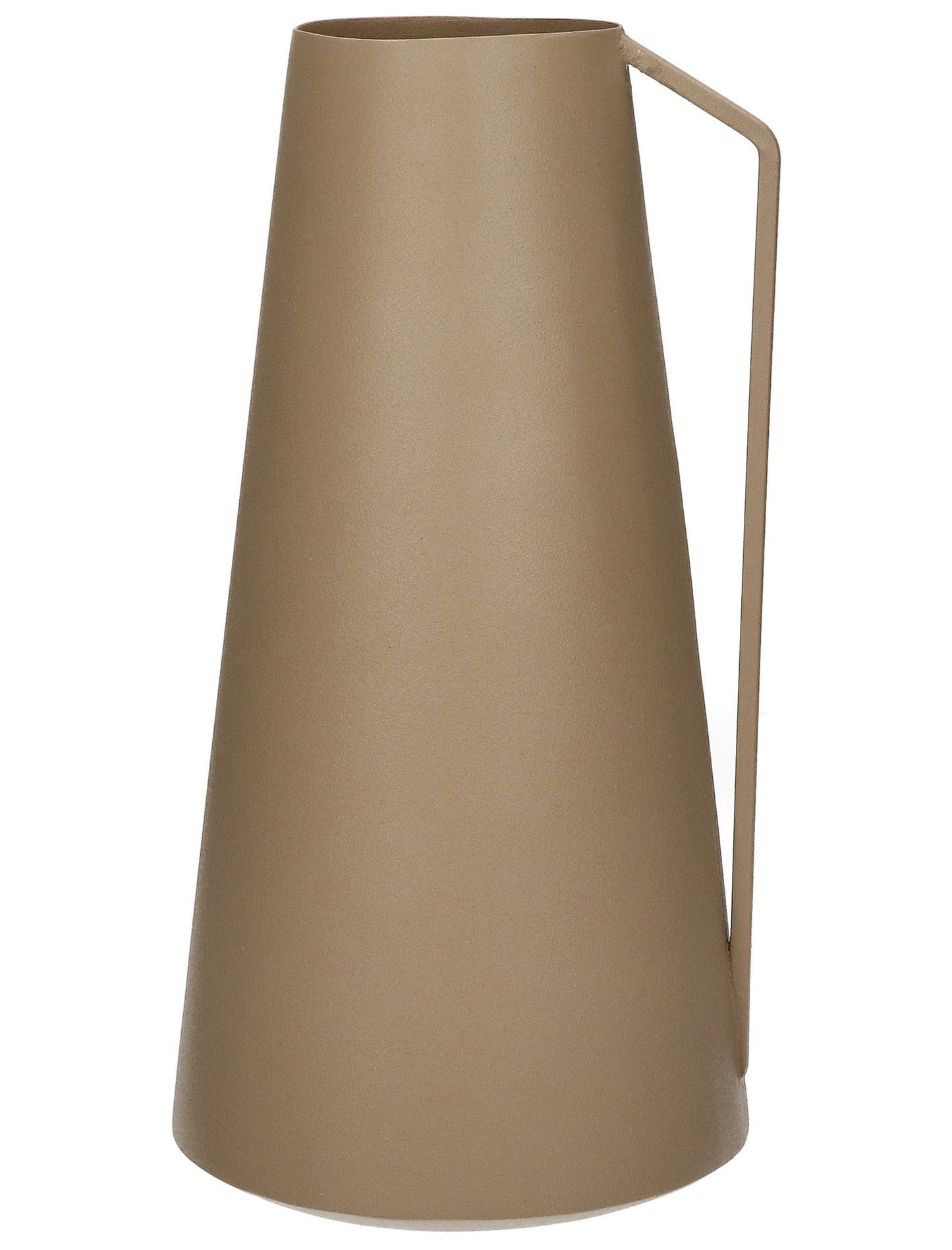 Henkel-Vase "Leva" beige, Metall pulverbeschichtet, wasserdicht