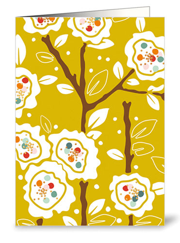 Mini-Doppelkarte Flowering tree