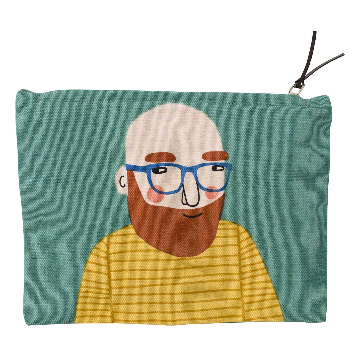 Männerwelt Kosmetiktasche aqua, Vollbart, Brille und Ringelshirt