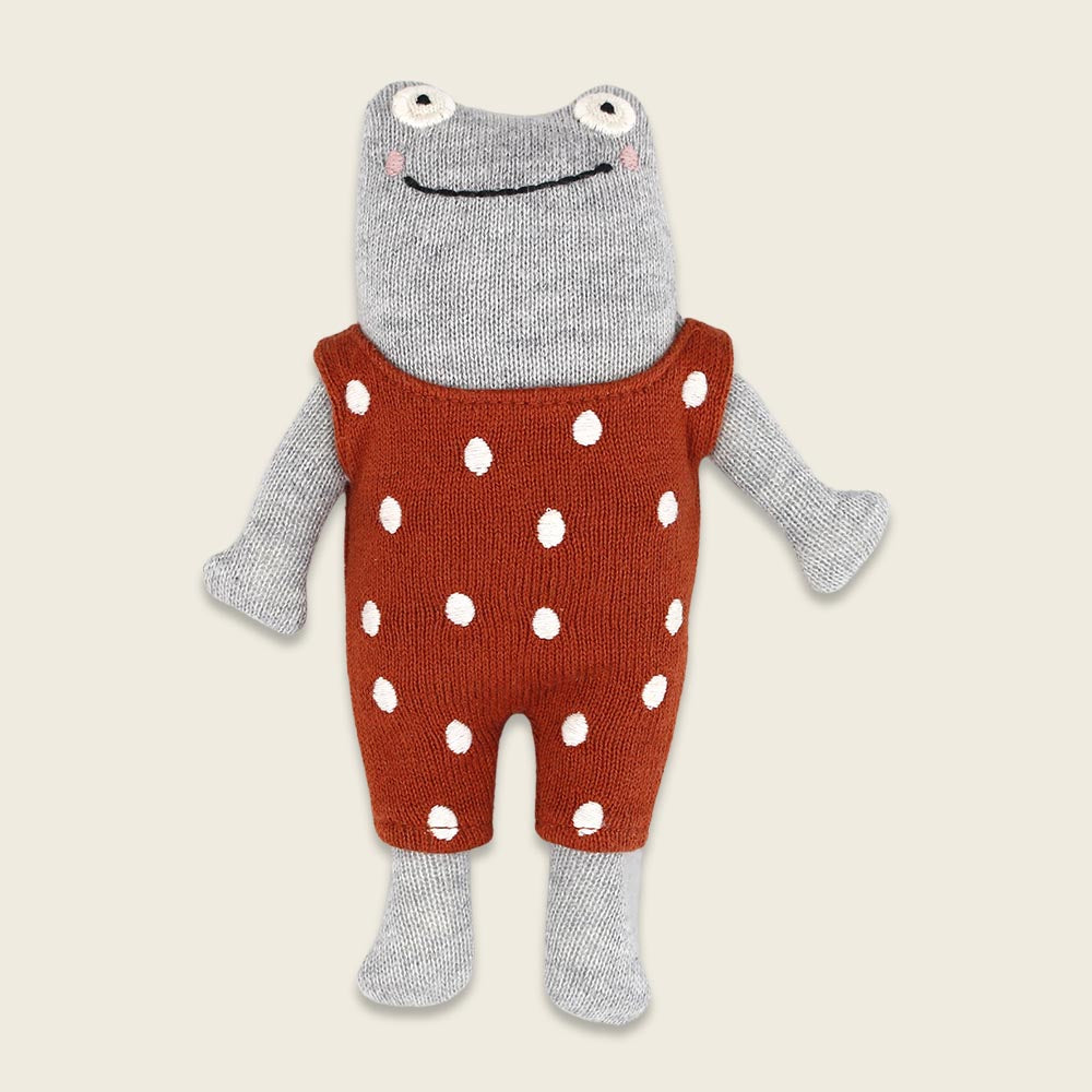 "Quak" Babyrassel Frosch grau