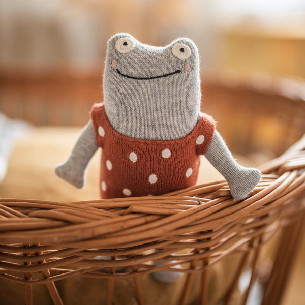 "Quak" Babyrassel Frosch grau