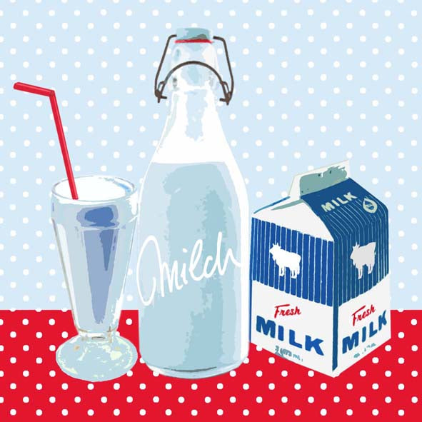 Papierservietten Milch