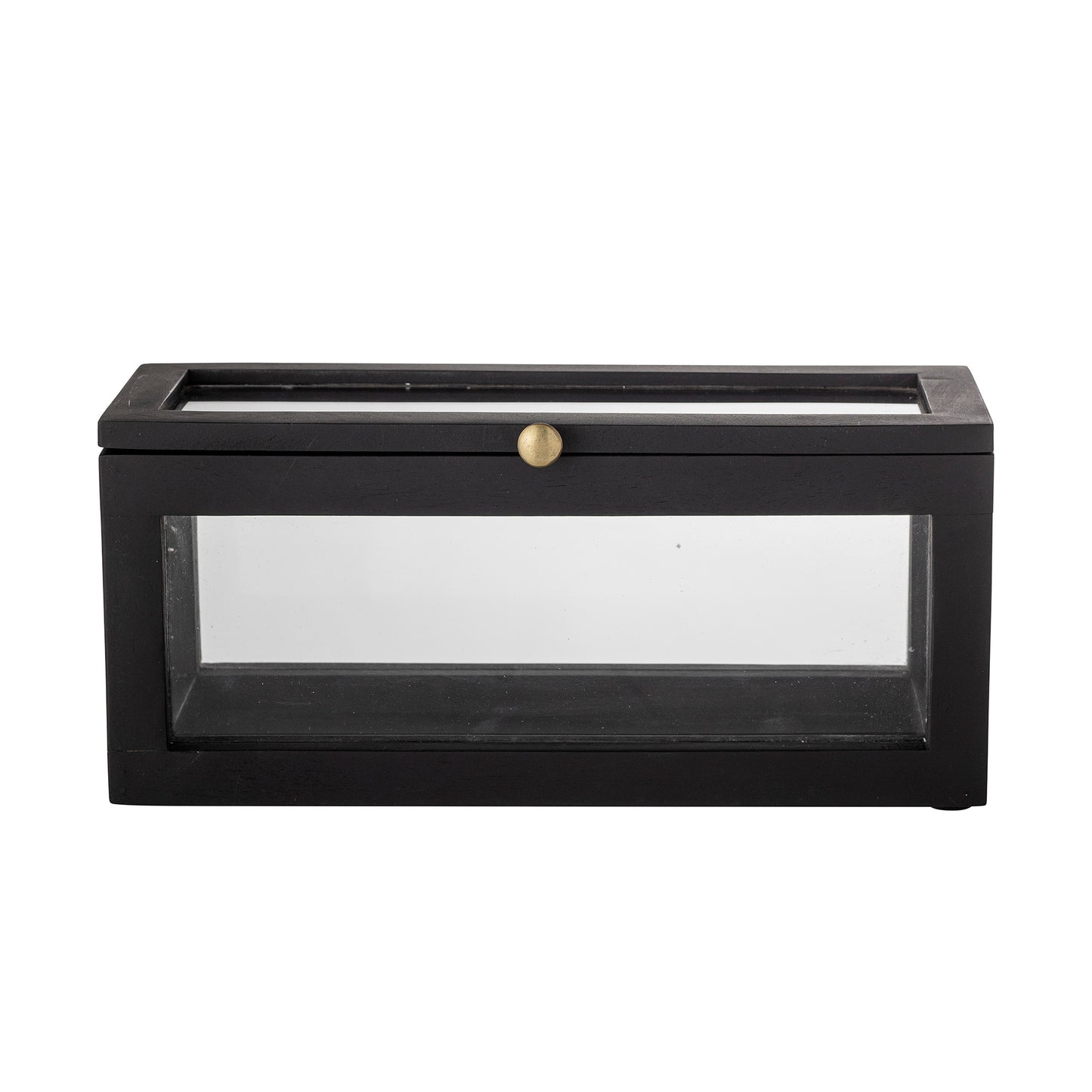 Vitrinenbox "Minimal", Holz schwarz / Glas, 38 x 15 x 15 cm