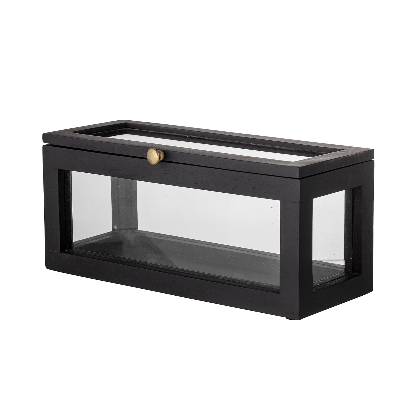 Vitrinenbox "Minimal", Holz schwarz / Glas, 38 x 15 x 15 cm