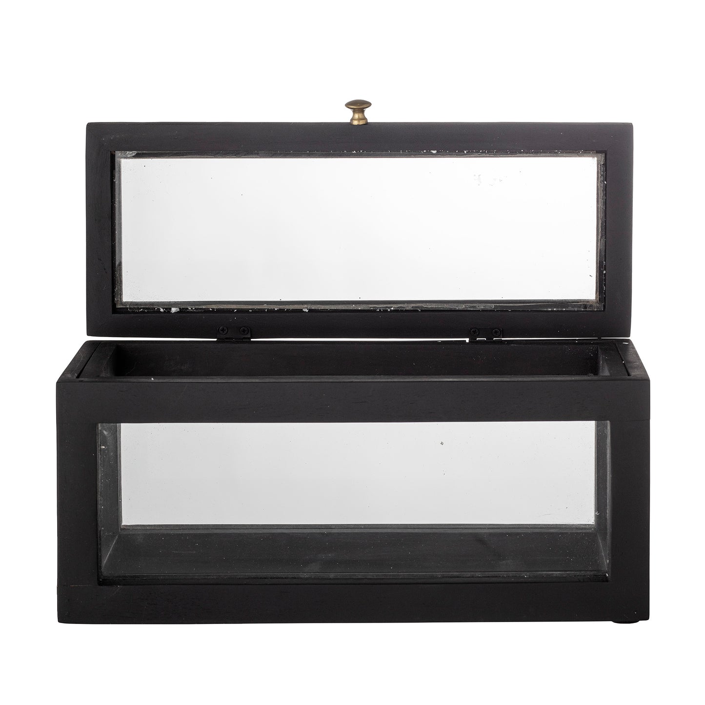 Vitrinenbox "Minimal", Holz schwarz / Glas, 38 x 15 x 15 cm