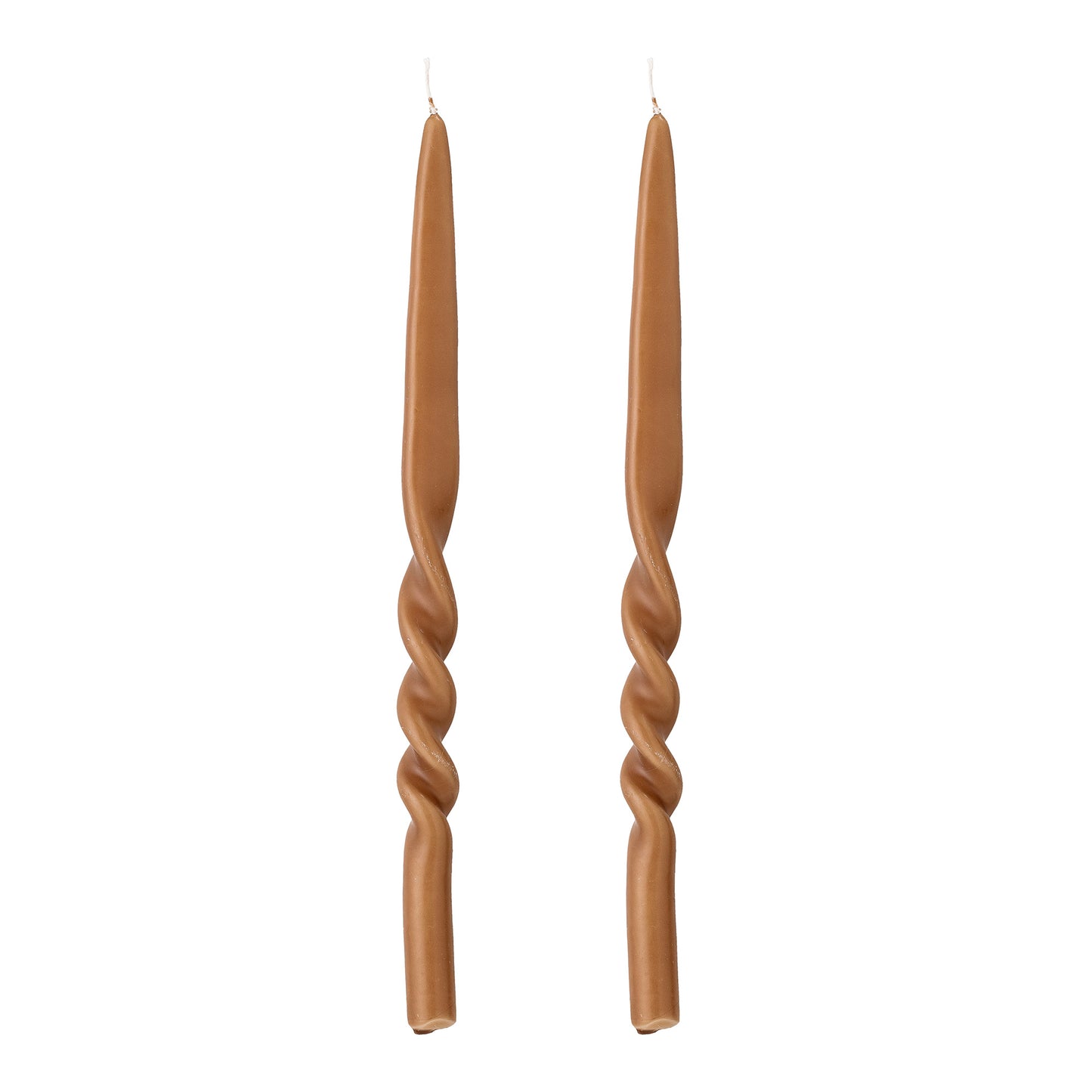 2er Set Kerzen "Turn" curry je Kerze D 2,2 cm, H 40 cm