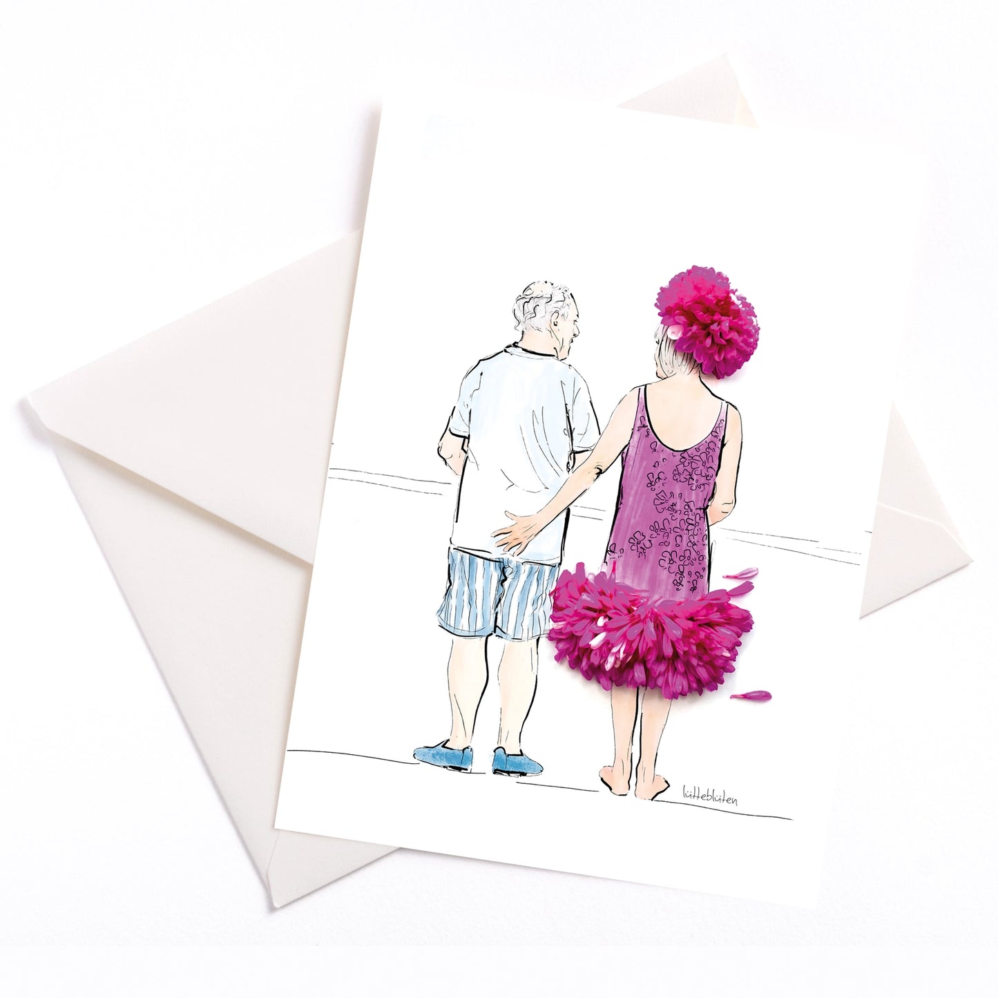 Postkarte mit Umschlag Turteln geht immer