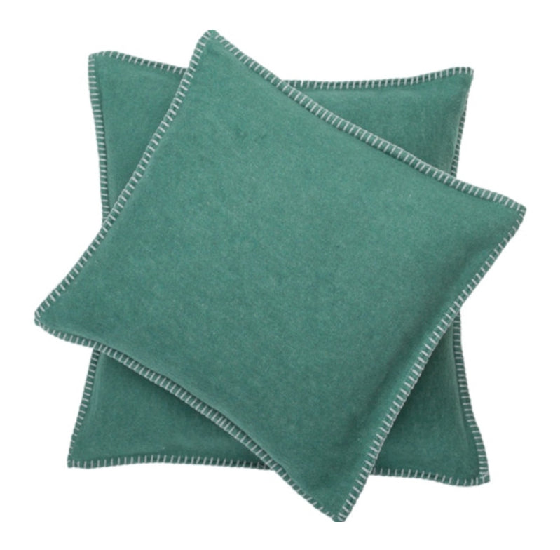 Baumwollflausch-Kissenhülle 50 x 50 cm, flaschengrün