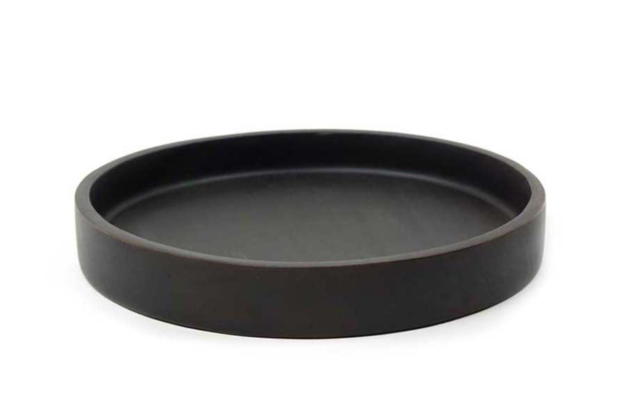 Tablett Akazie schwarz, Durchmesser 25 cm, Höhe 3,4 cm