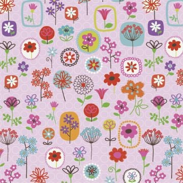 Geschenkpapier rosa mit Blumen