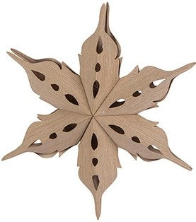 Holzfurnier-Stern zum Hängen, D 20 cm, T 7,3 cm, 3 D, leicht