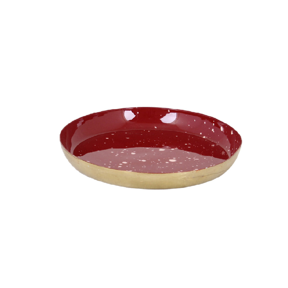 "Glory" Eisen-Kerzenteller messing rot, D 12 cm, H 1,5 cm