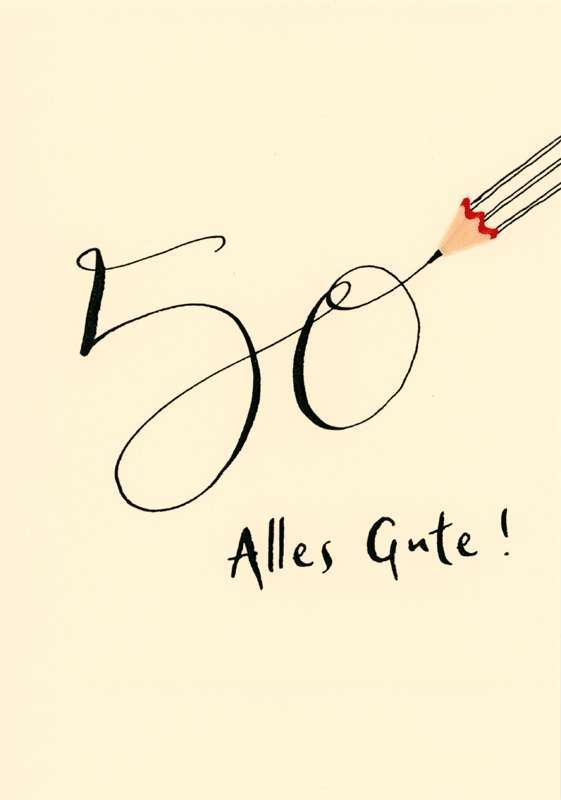 Buntstiftspan-Doppelkarte Buntstift 50 - Alles Gute!