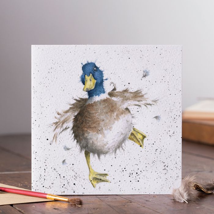 Birdy Federvieh Ente federleicht Doppelkarte quadratisch