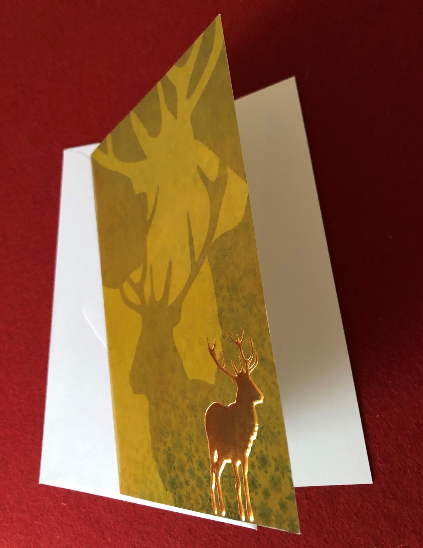 Doppelkarte Frohes Fest Goldhirsch